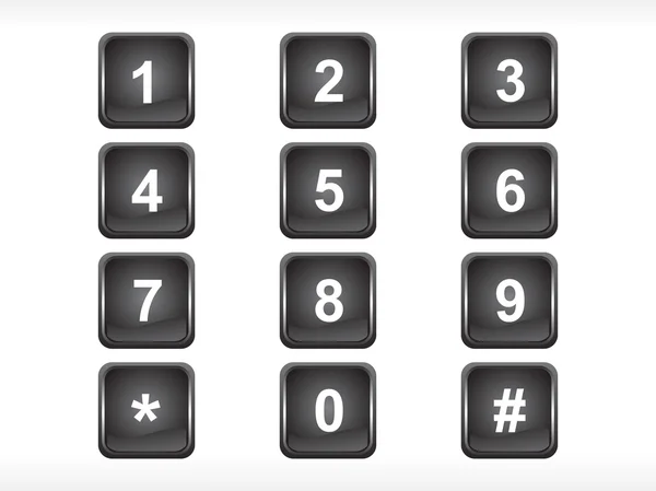 Conjunto de números de escudero negro — Vector de stock