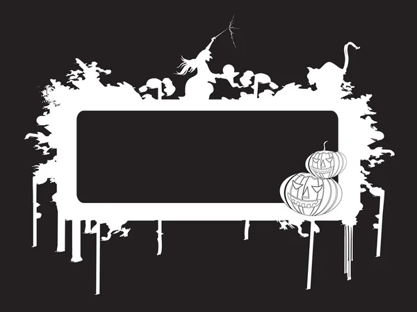 Schwarzer Rahmen mit Halloween-Hintergrund — Stockvektor