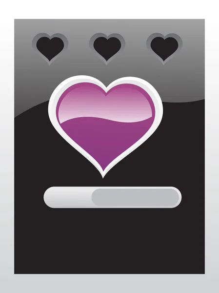Bannière vectorielle noire de coeur thème — Image vectorielle