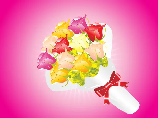 Magnifique bouque de fleurs — Image vectorielle