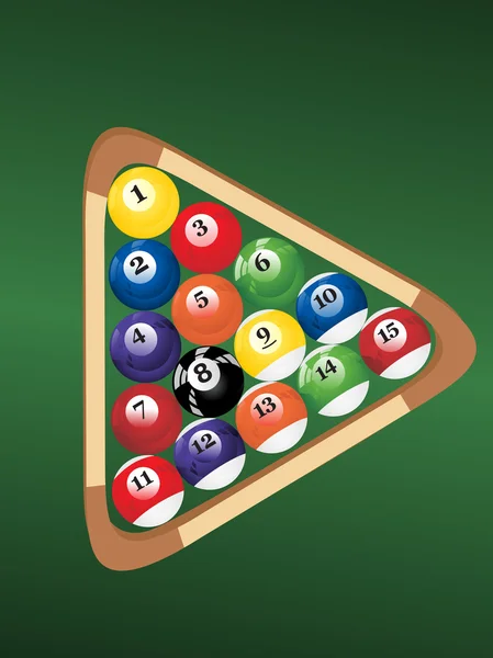 Billiard balls triangle on background — Stock Vector