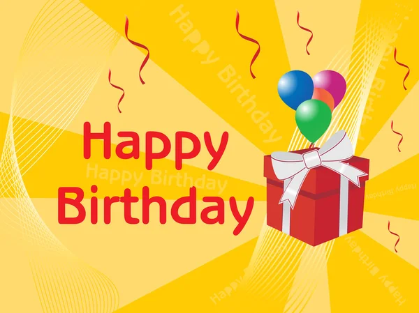 Cadeau surprise d'anniversaire, jaune — Image vectorielle