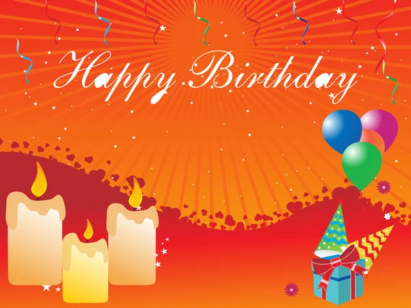 Bougies et cadeaux d'anniversaire — Image vectorielle