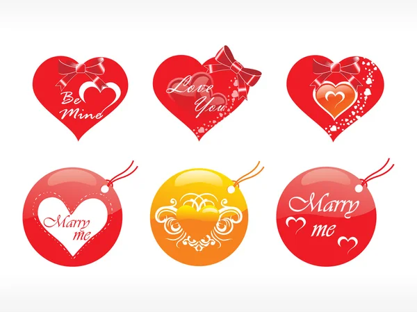 Beautifull tag avec coeur romantique — Image vectorielle
