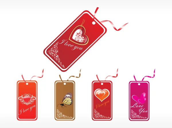 Beautifull tag with romantic heart — Stock Vector