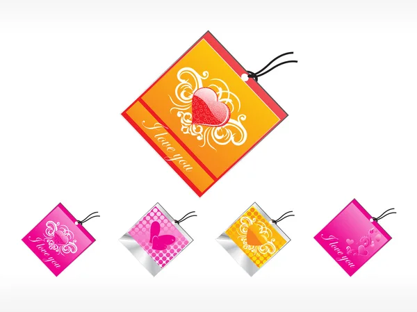 Romantic tag with heart — Stock Vector
