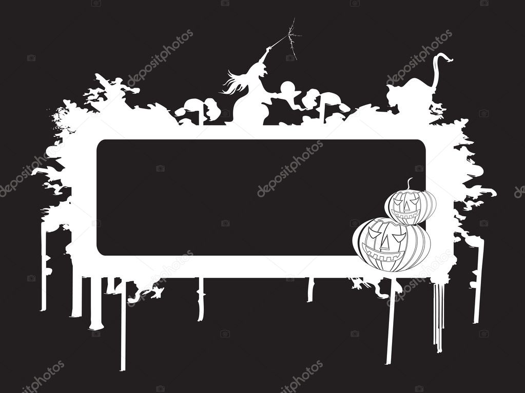 Black frame with halloween background