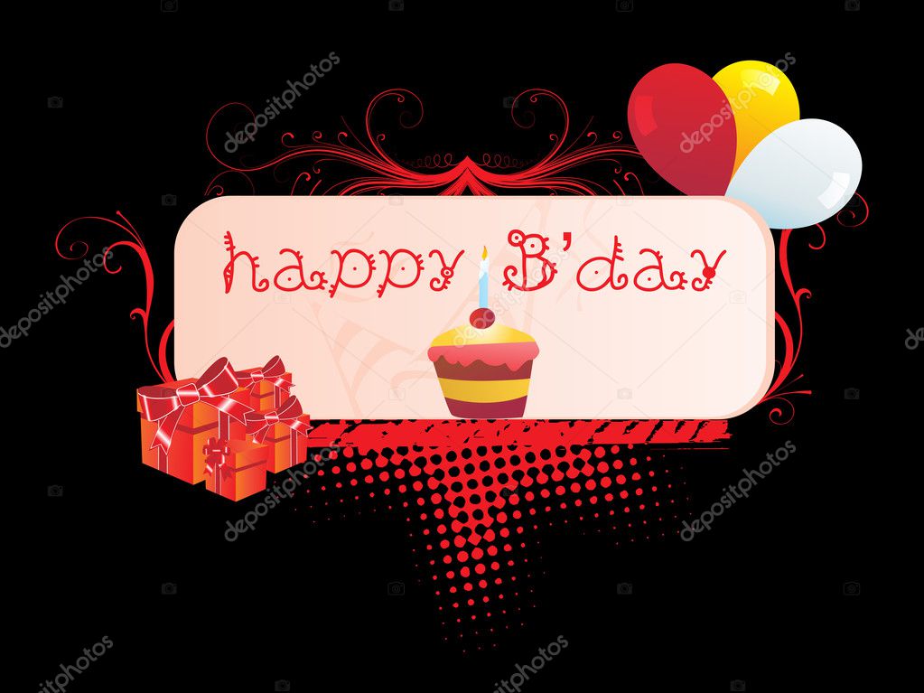 Background with happy birthday banner Stock Vector Image by ©alliesinteract  #2415575