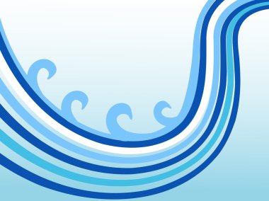 Blue ocean waves background clipart