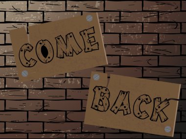 Brickwall backgroundwith notice board clipart