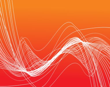 Bright curved lines on orange background clipart