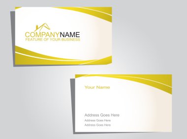 Business card in white and green clipart