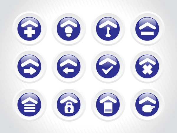 Blaue abgerundete Symbole für mehrfache Verwendung — Stockvektor