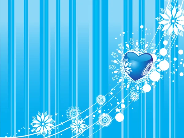 青いバレンタイン冬のベクトルの背景 — ストックベクタ