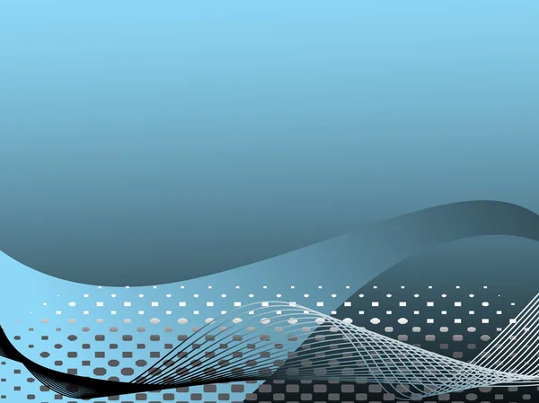 Vecteur bleu avec onde et taches — Image vectorielle