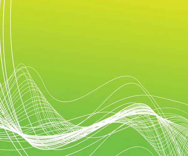 Φωτεινό καμπύλες γραμμές σε πράσινο φόντο — Διανυσματικό Αρχείο