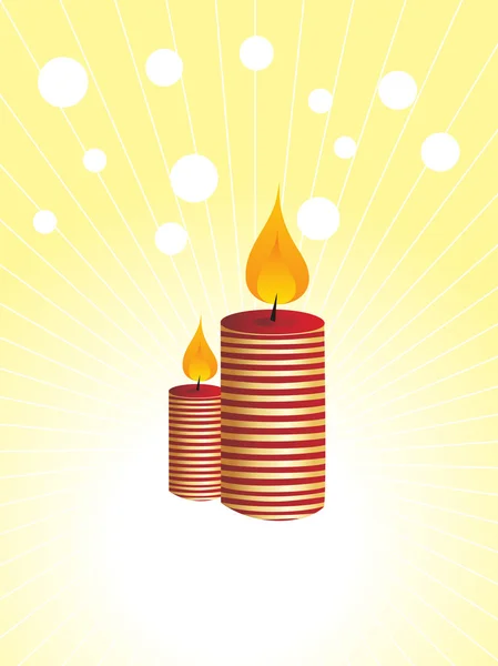 Brandende kaarsen vector illustratie — Stockvector