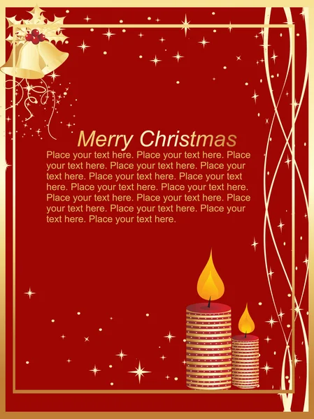 Bonita tarjeta de Navidad de fondo rojo — Vector de stock