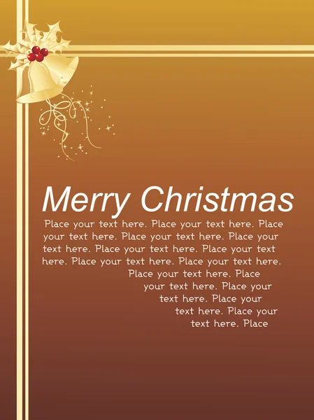 Joyeux Noël carte avec cloche — Image vectorielle