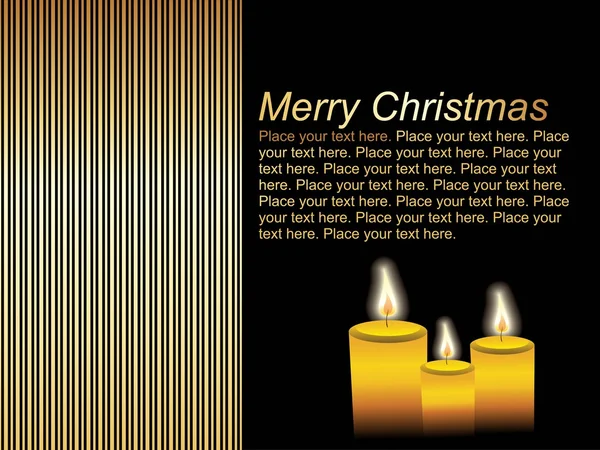 Рождественская открытка с вектором огненных свечей — стоковый вектор