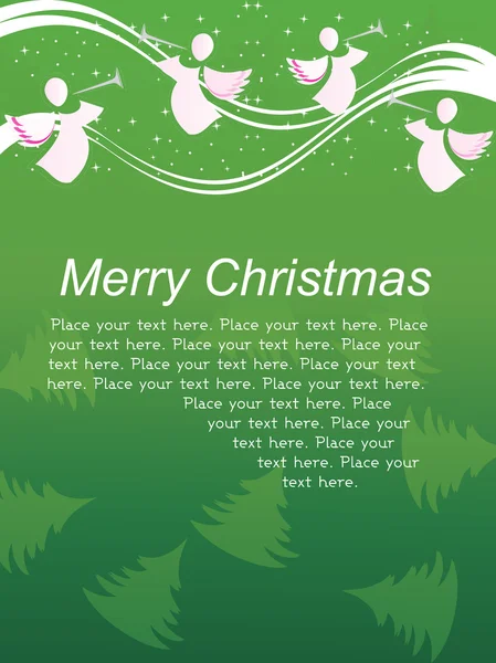 Zelené pozadí vánoční pozdrav — Stockový vektor