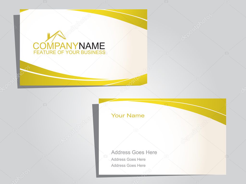 Business card in white and green