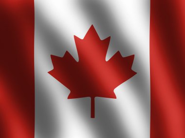 Rüzgarda dalgalanan Kanada bayrağı