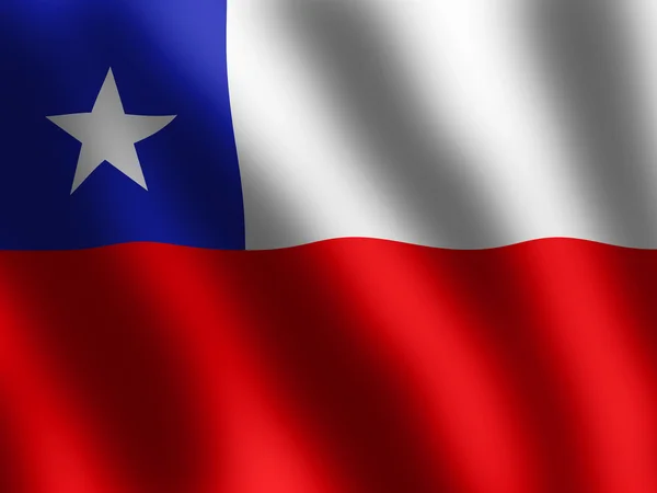 Chile vlajka mává ve větru — Stock fotografie