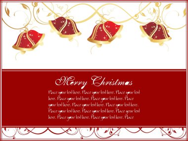 Background with xmas day bell clipart