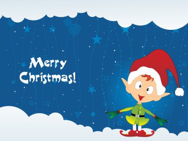 Xmas day background with santa clipart