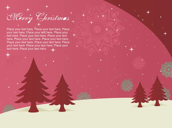 Sfondo natalizio con albero e stelle — Vettoriale Stock
