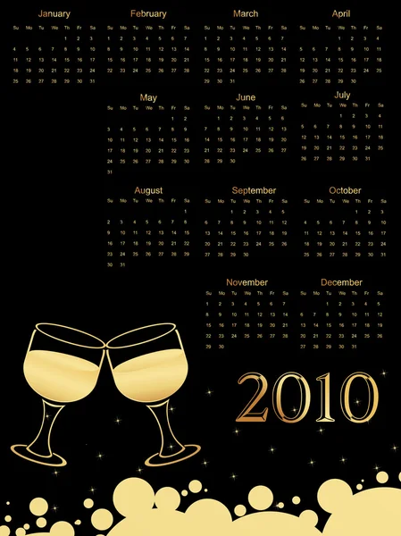 Zestaw wino wzór kalendarza — Wektor stockowy