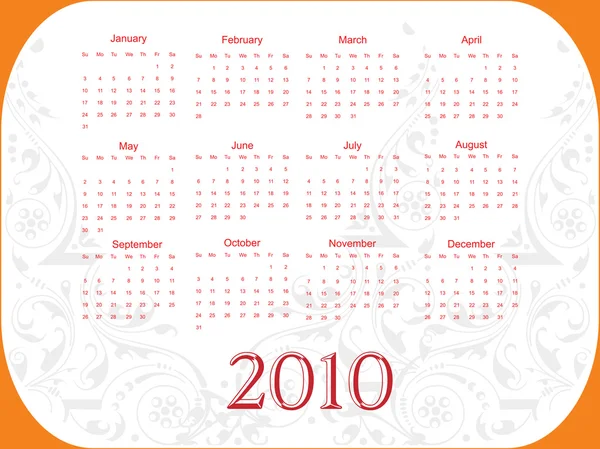 Kresba vzor kalendáře — Stockový vektor