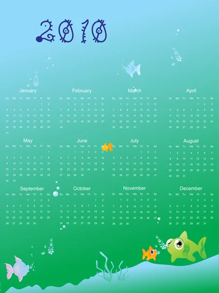 Kalender voor nieuwe jaarviering — Stockvector