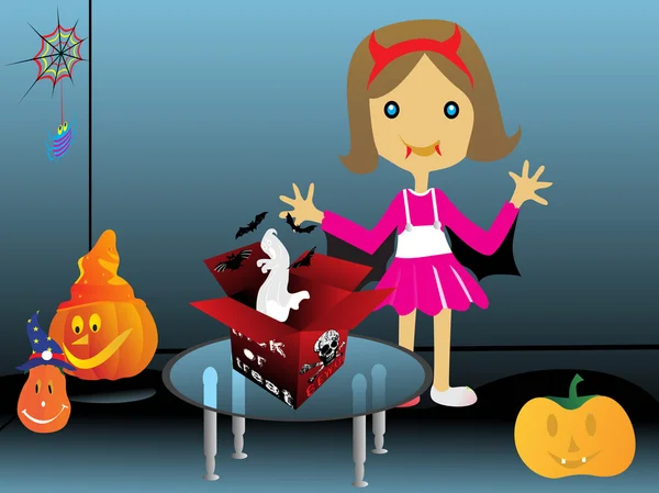 Illustrazione cartone animato di Halloween — Vettoriale Stock