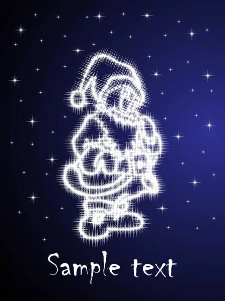 Χριστούγεννα φως στο santa και αστέρια — Διανυσματικό Αρχείο