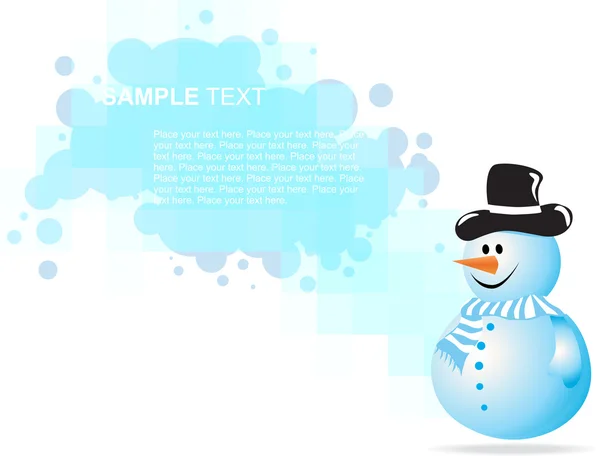 Christmas background with snowman — Stock Vector