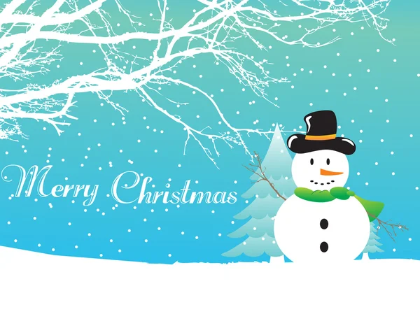 和雪人在一起的圣诞节背景 — 图库矢量图片