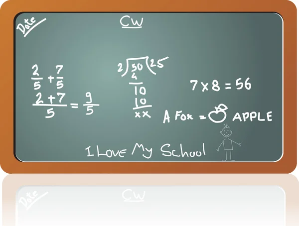 Schoolbord in de klasse math — Stockvector