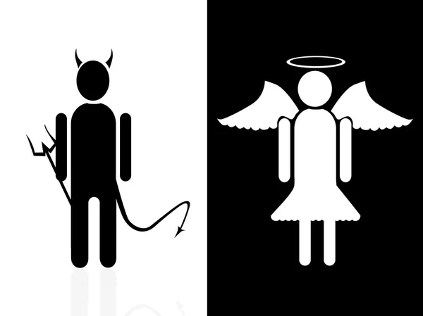 Векторный демон и ангел — стоковый вектор