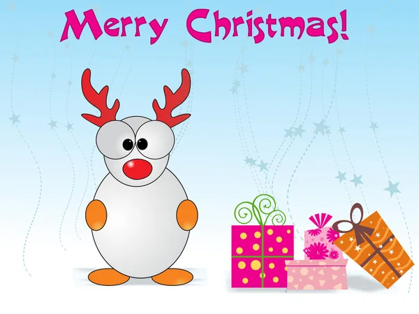 Fond d'écran de Noël avec cadeau, dessin animé — Image vectorielle