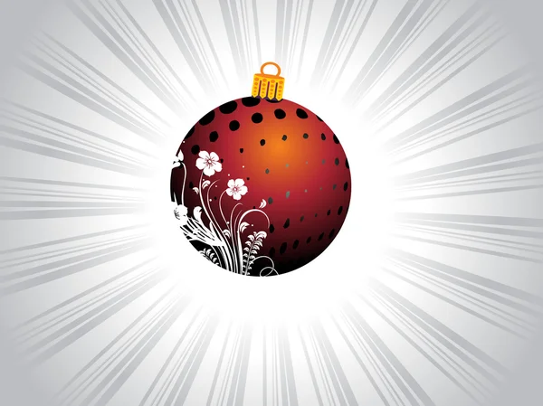 Hnědé vánoční květina tisk míč — Stockový vektor