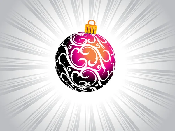 Swirl minta karácsonyi, újévi labda — Stock Vector