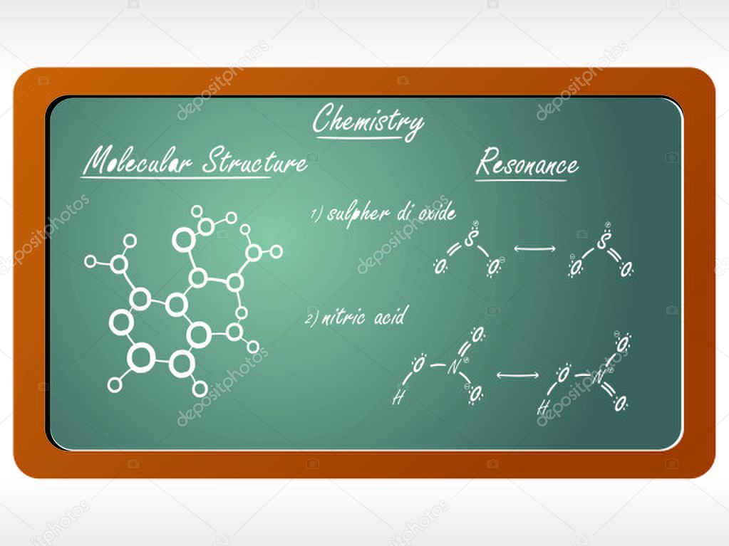 Chalkboard in the chemistry class