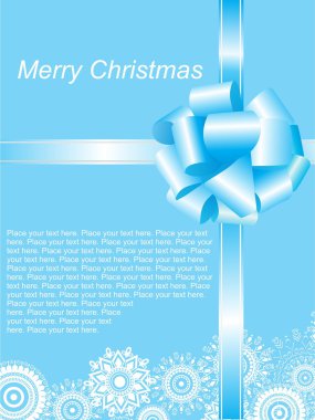 Blue modern pattern xmas card clipart