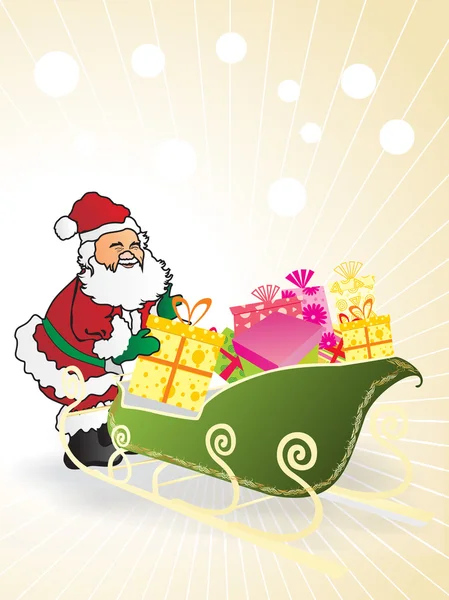 Papai Noel e muitos presentes — Vetor de Stock