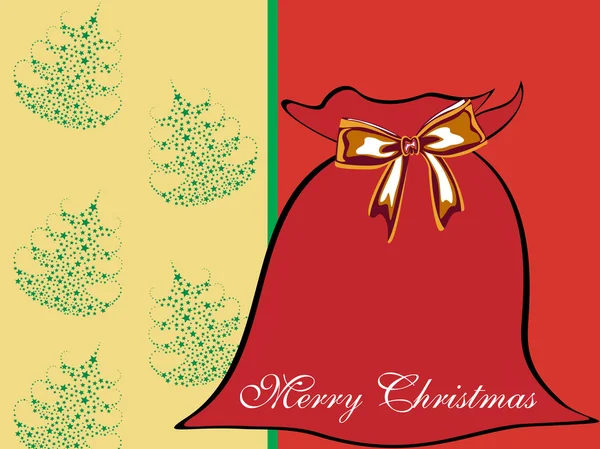 Arrière-plan avec sac cadeau Père Noël — Image vectorielle