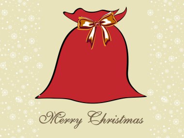 Background with isolated santa gift bag clipart