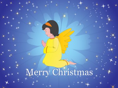 Xmas background with little angel clipart