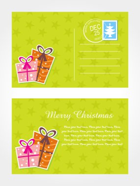 Vector merry xmas day postcard clipart